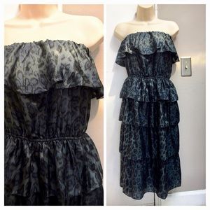 REBECCA TAYLOR NWT Jaguar Silk Dress olive/black